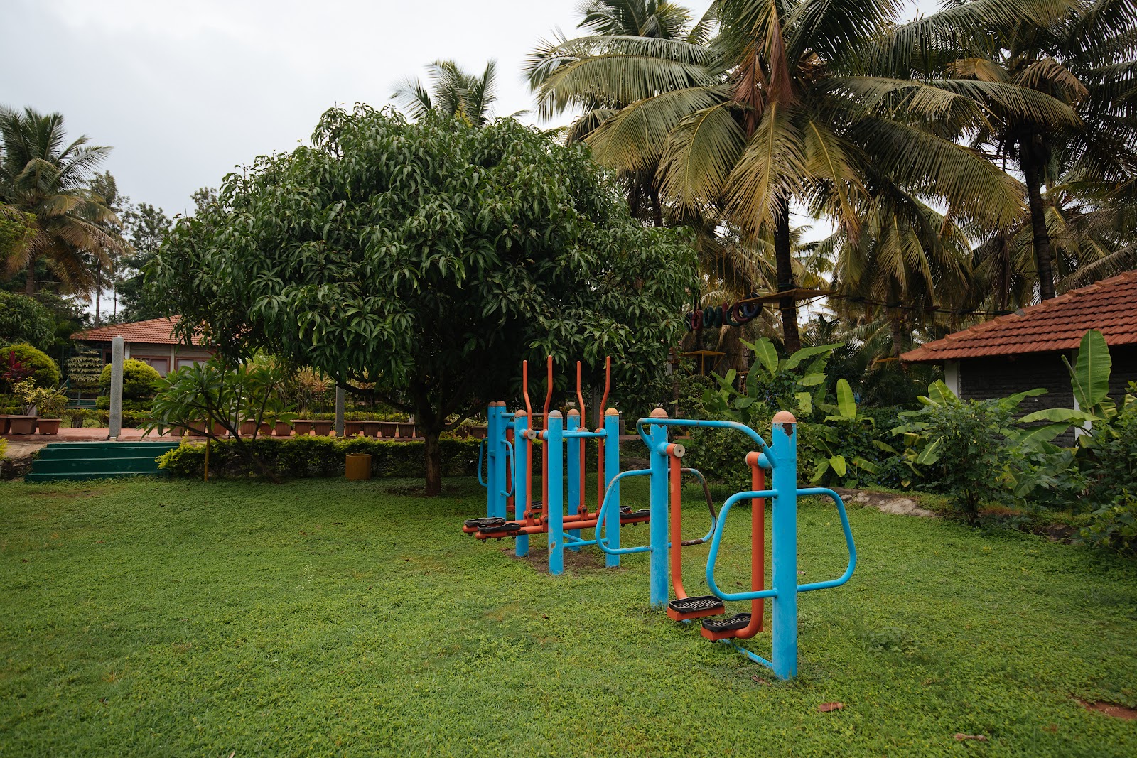 Outdoor fitness area at Gubbi Goodu